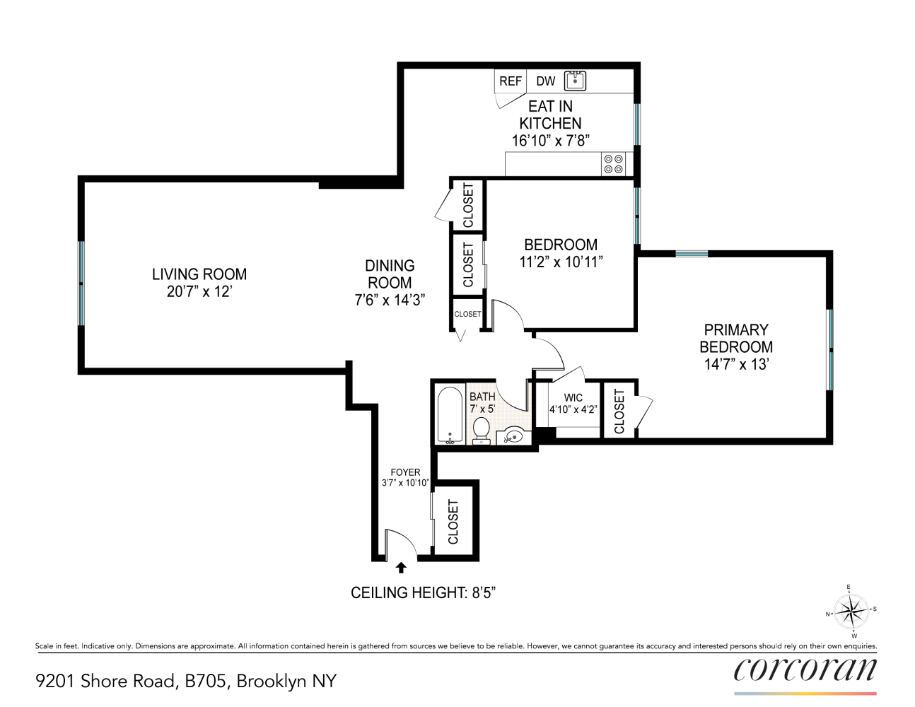 Floorplan for 9201 Shore Road, B705