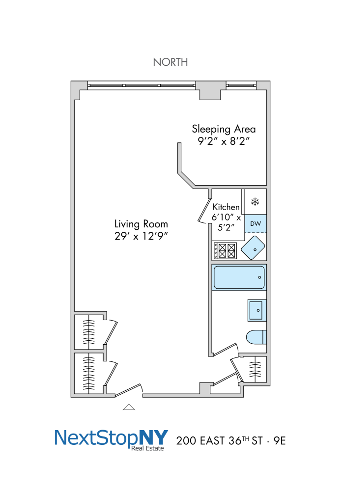 Floorplan for 200 East 36th Street, 9E