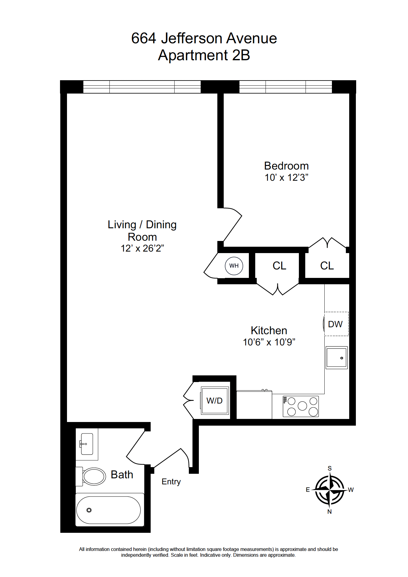 Floorplan for 664 Jefferson Avenue, 2B