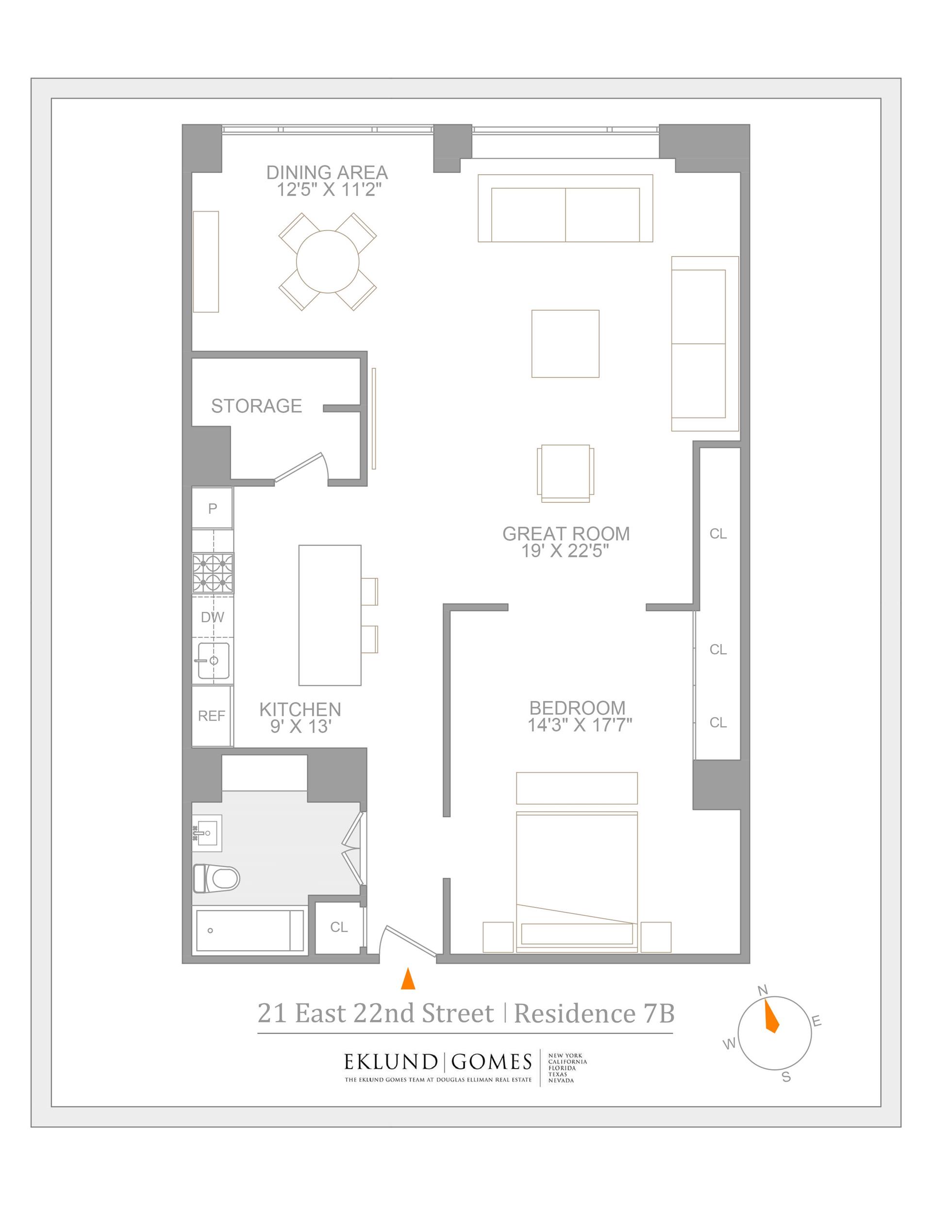 Floorplan for 21 East 22nd Street, 7B