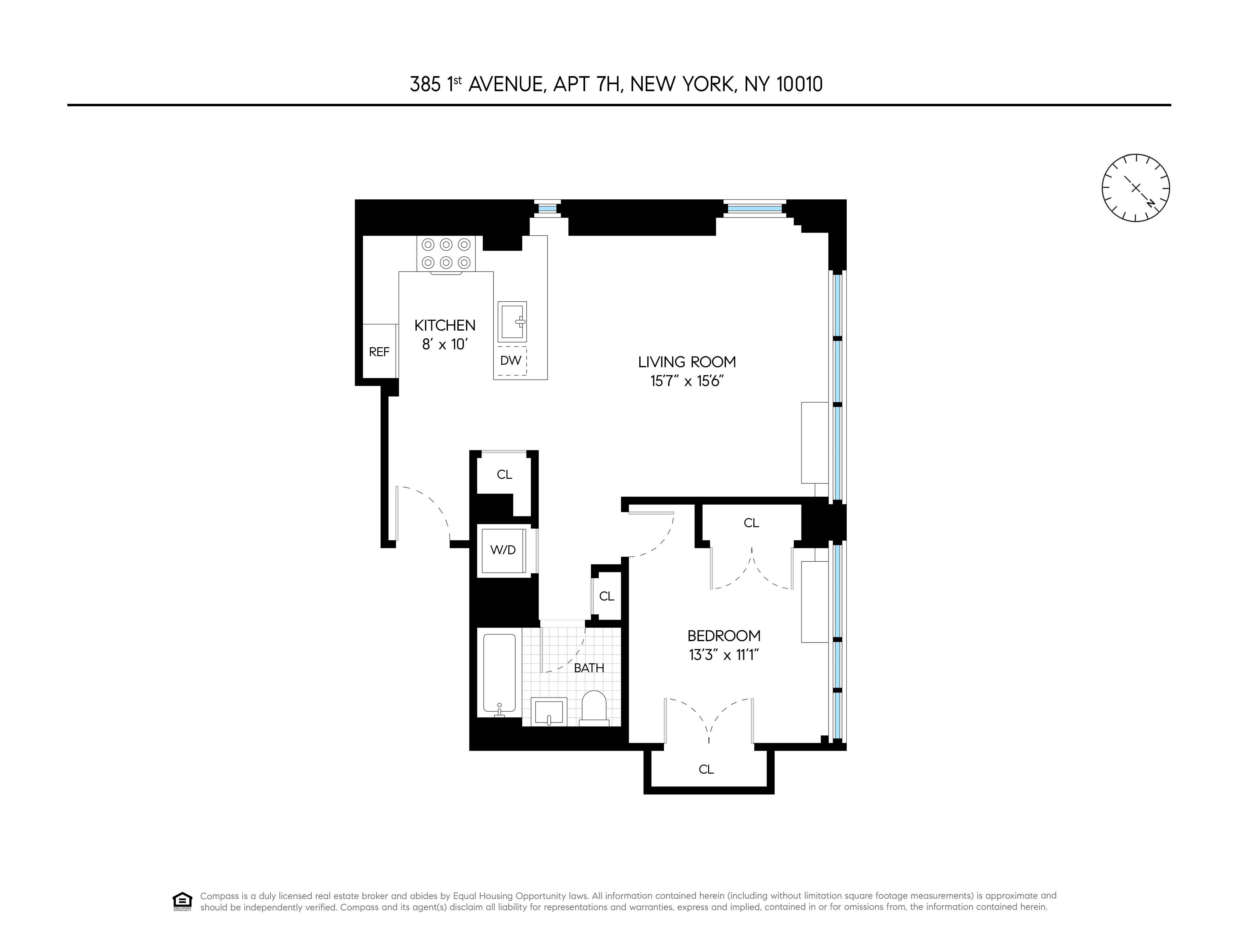 Floorplan for 385 1st Avenue, 7HH