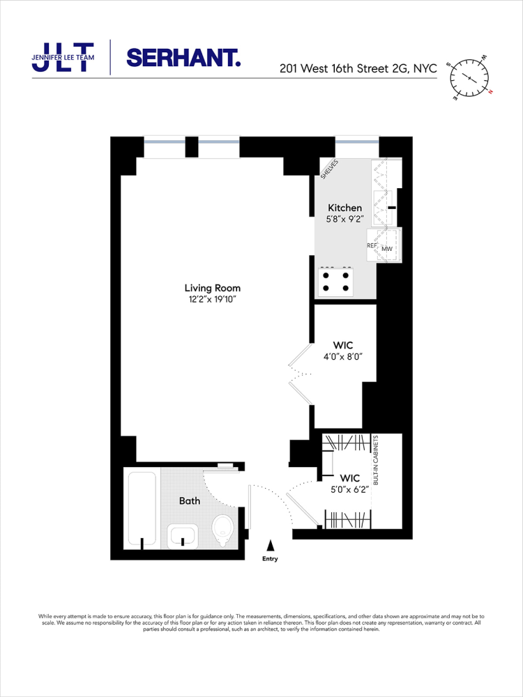 Floorplan for 201 West 16th Street, 2G