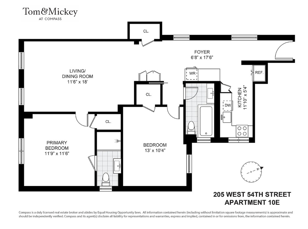 Floorplan for 205 West 54th Street, 10E