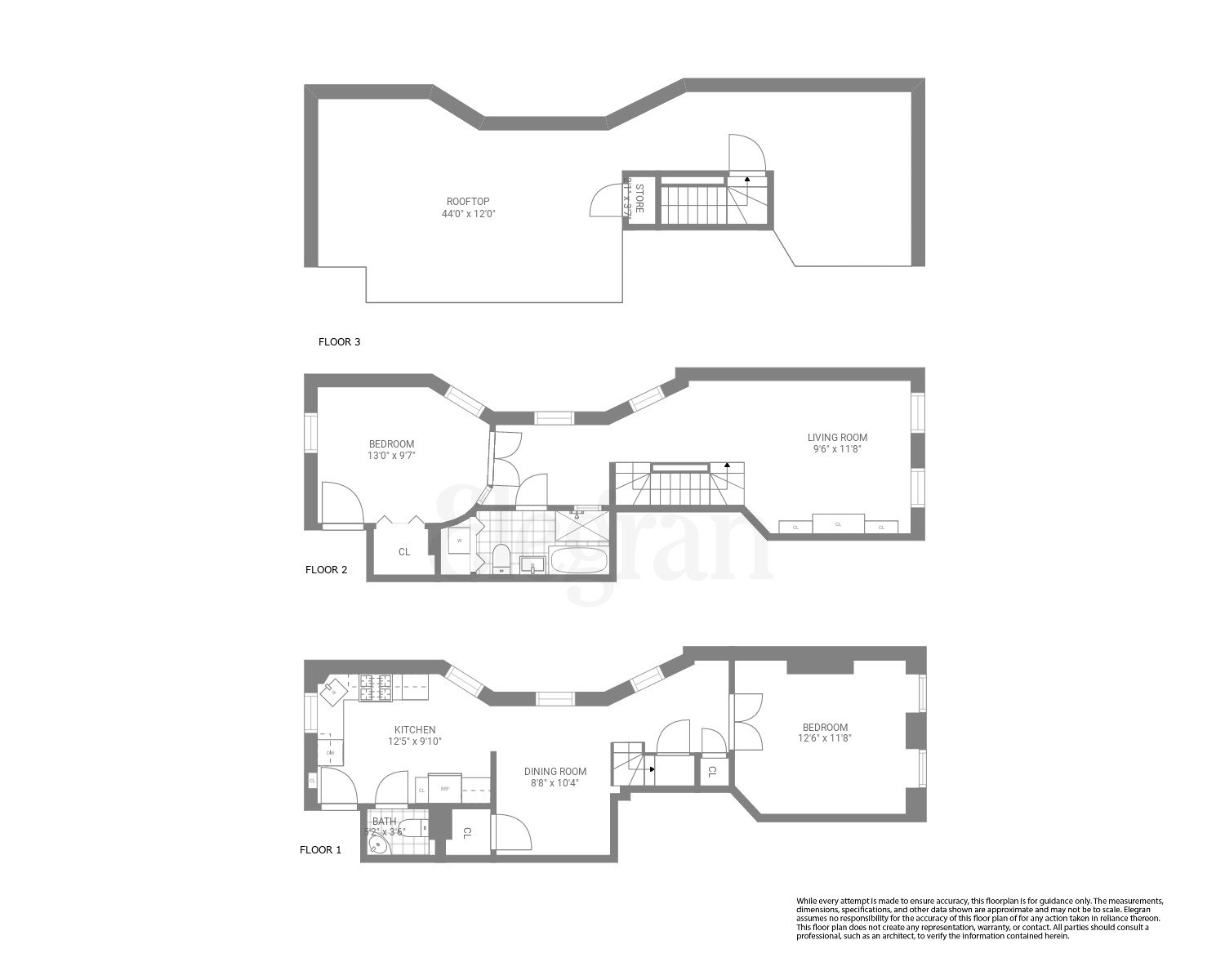 Floorplan for 334 West 17th Street, PHW