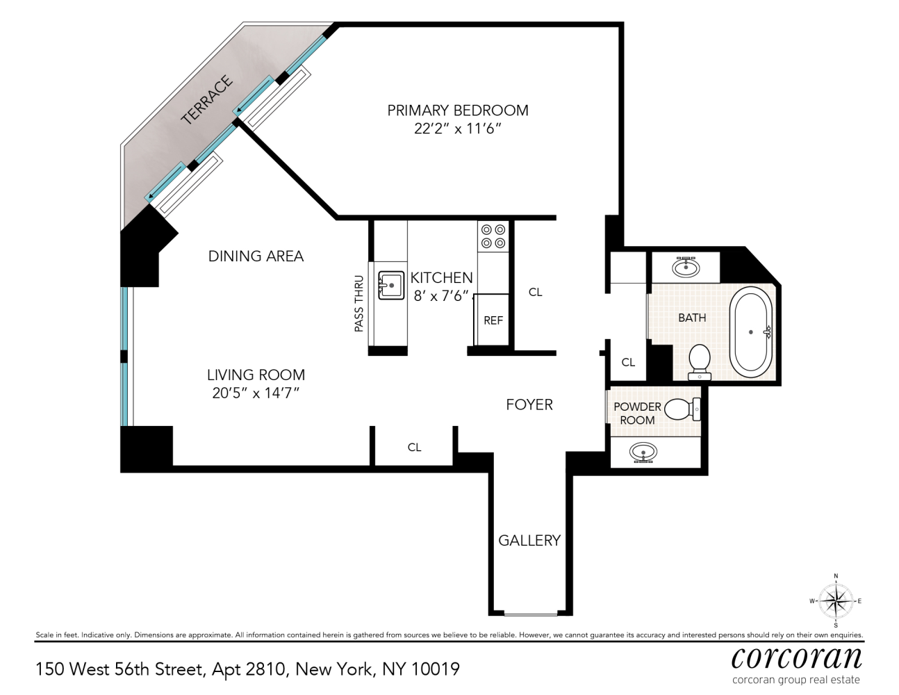 Floorplan for 150 West 56th Street, 2810