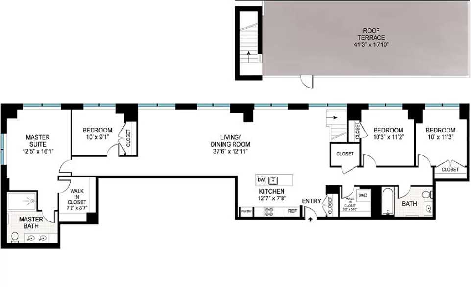 Floorplan for 23 West 116th Street, 12D