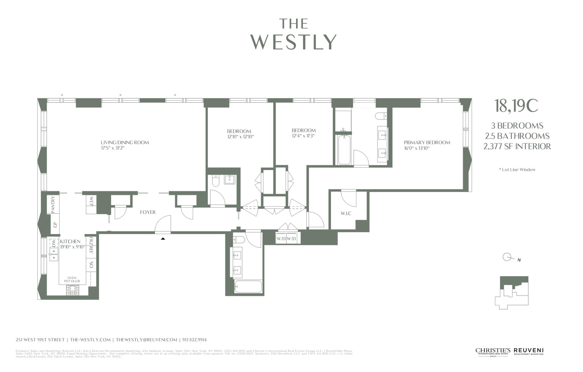 Floorplan for 251 West 91st Street, 18-C