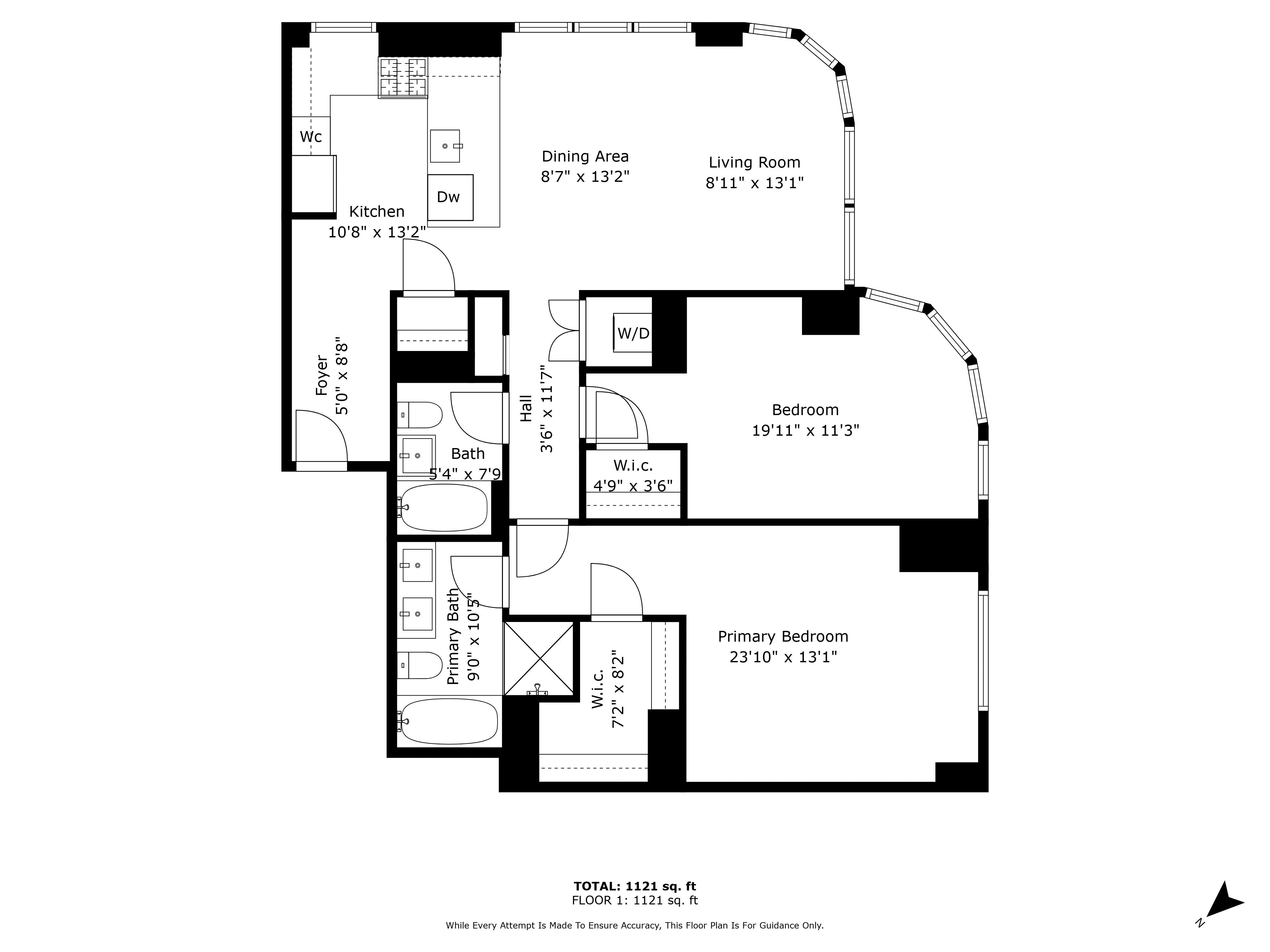 Floorplan for 555 West 59th Street, 21-F