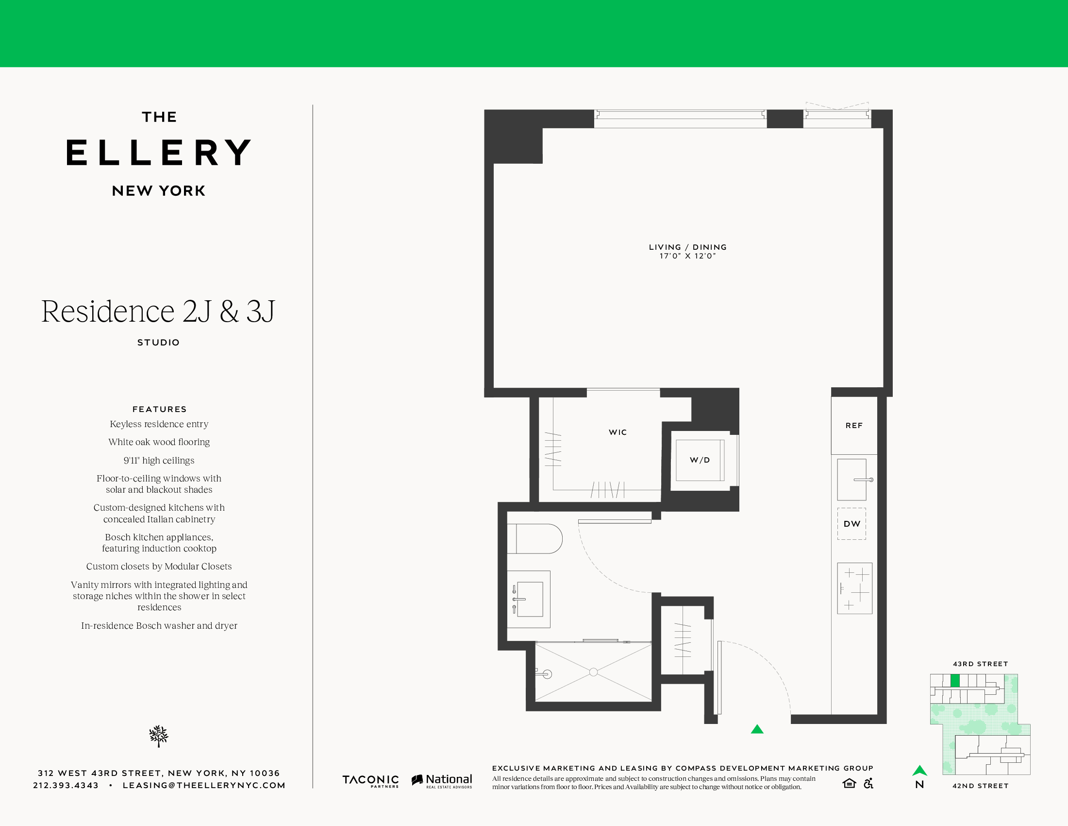 Floorplan for 312 West 43rd Street, 2J