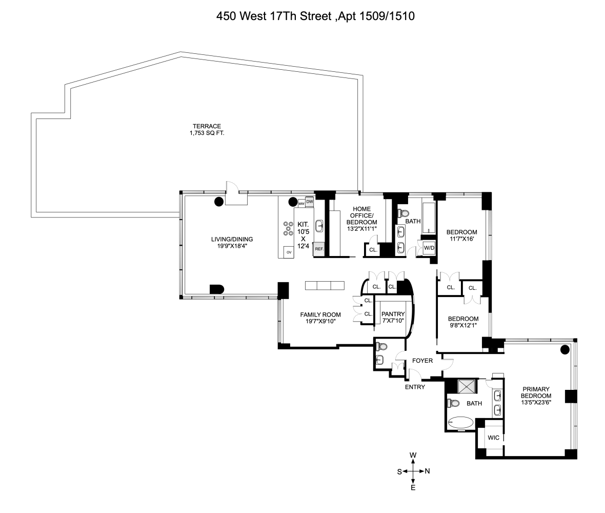 Floorplan for 450 West 17th Street, 1509/10