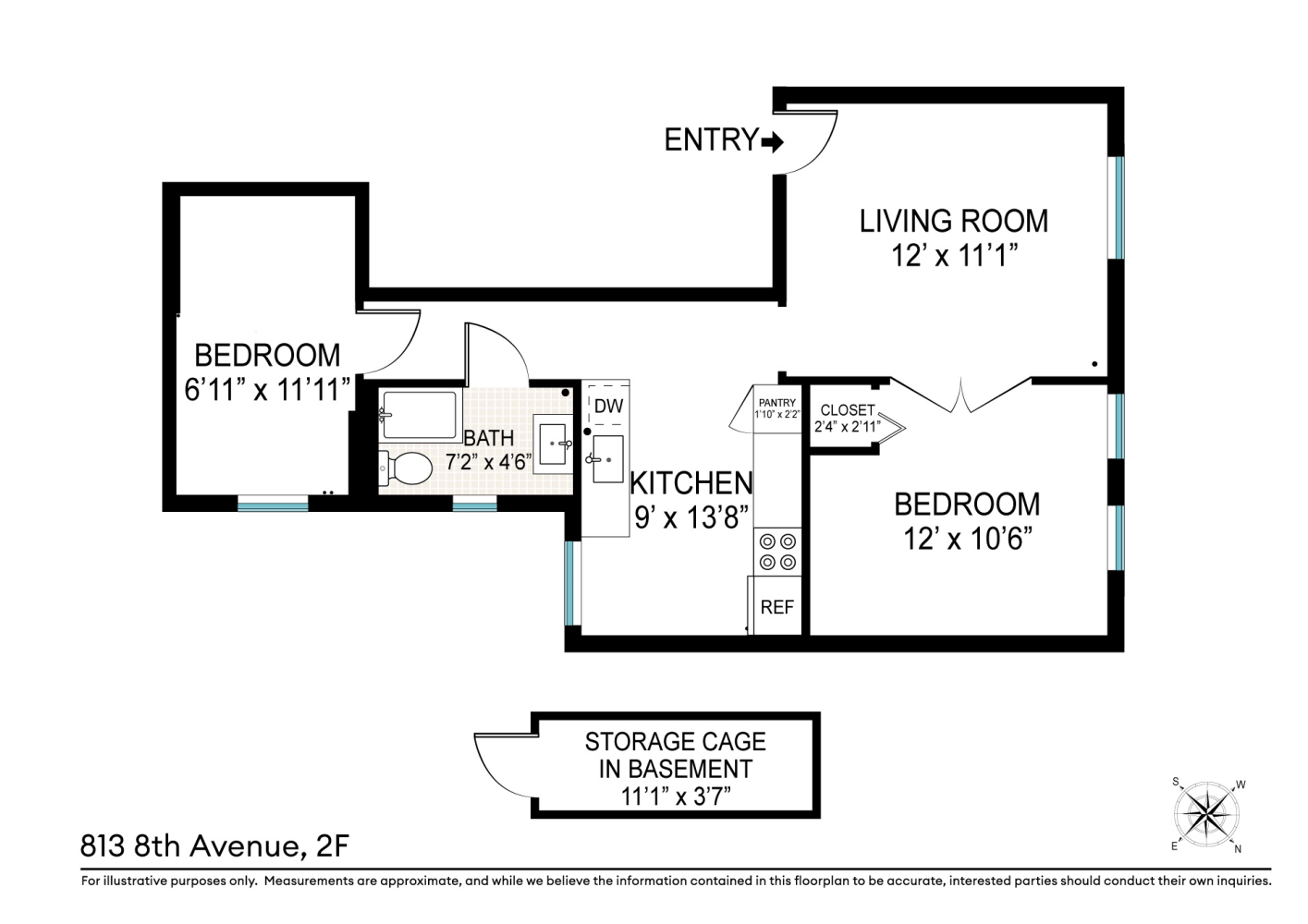 Floorplan for 813 8th Avenue, 2F