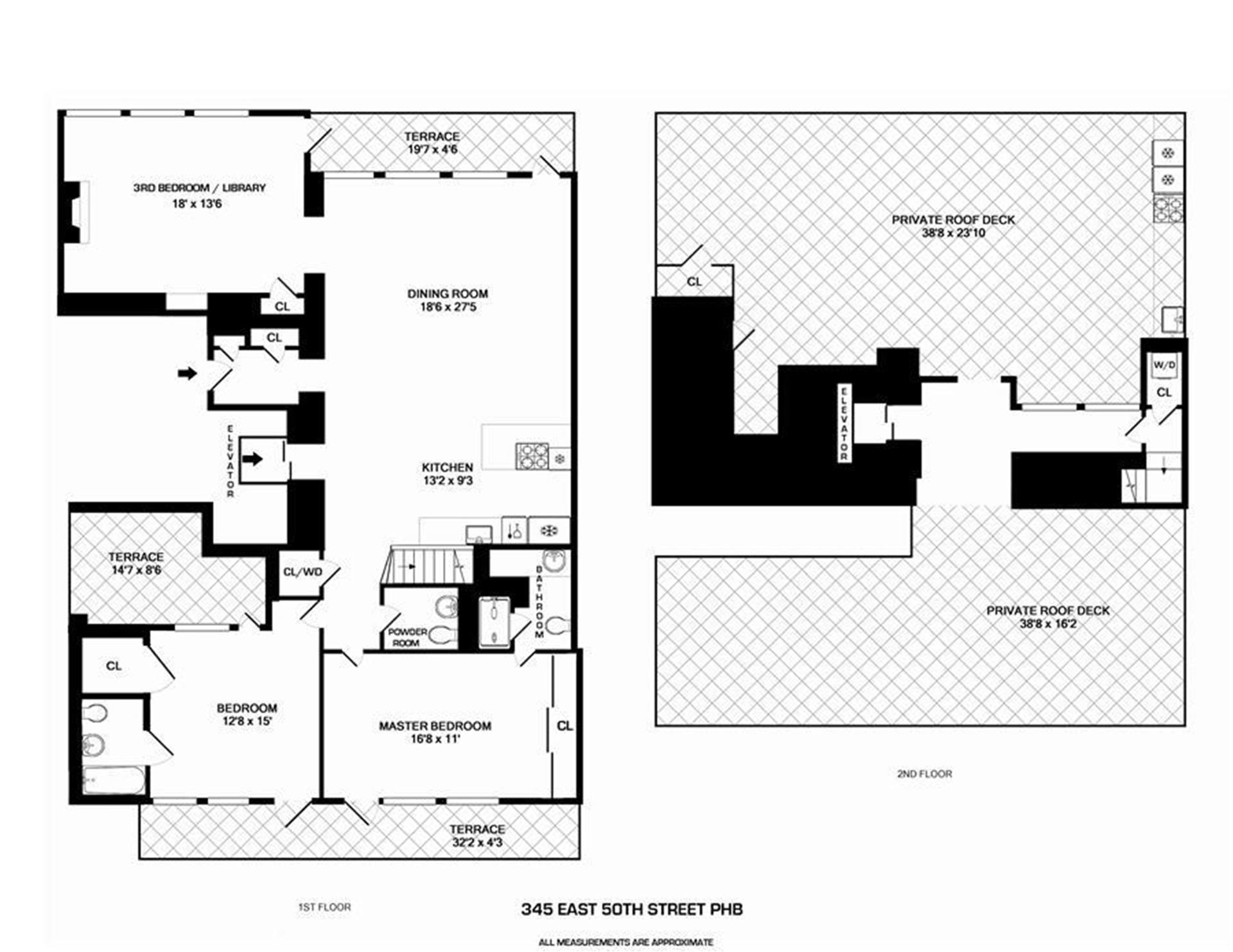 Floorplan for 345 East 50th Street, PHB