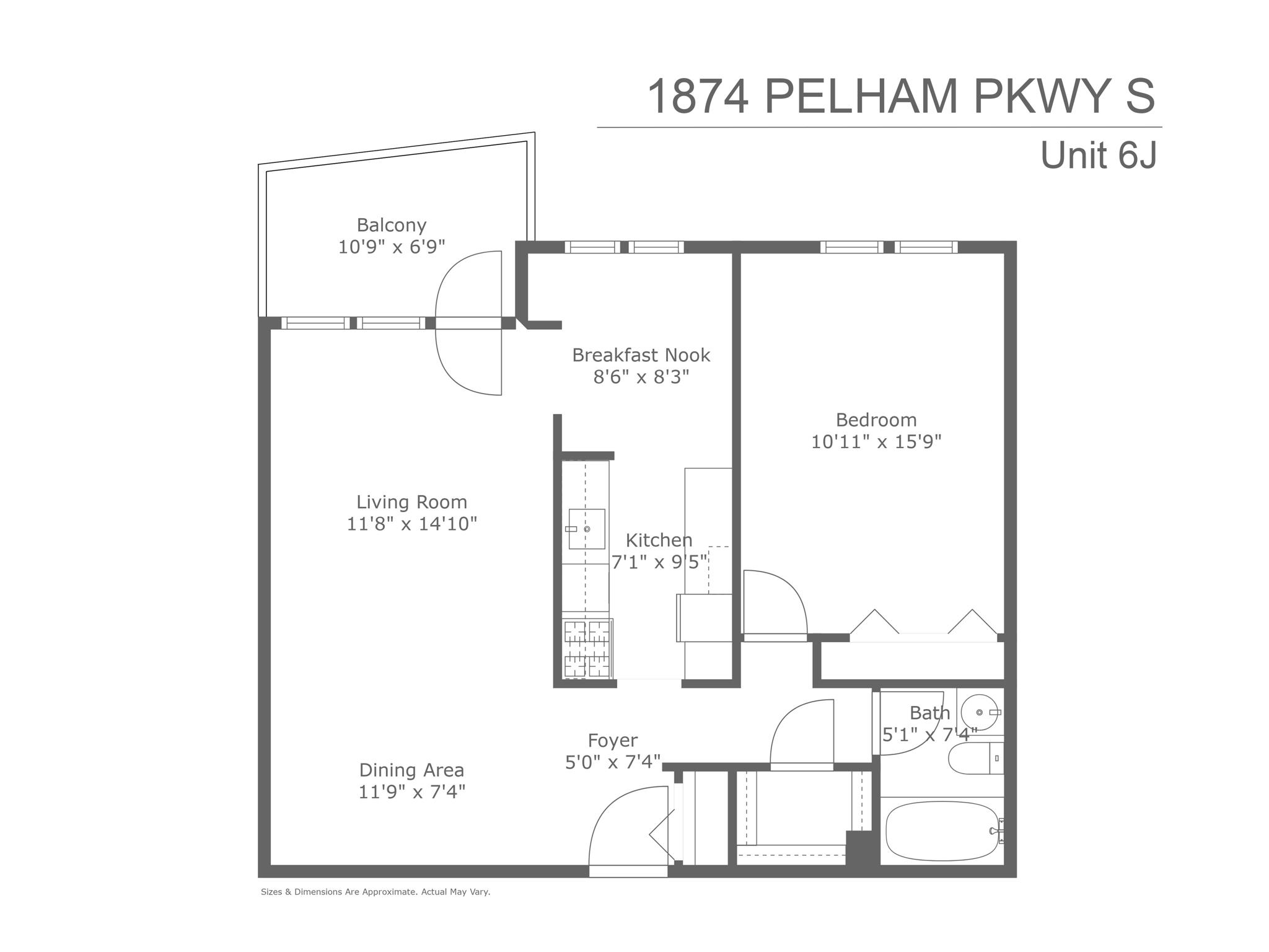 Floorplan for 1874 Pelham Parkway, 6-J