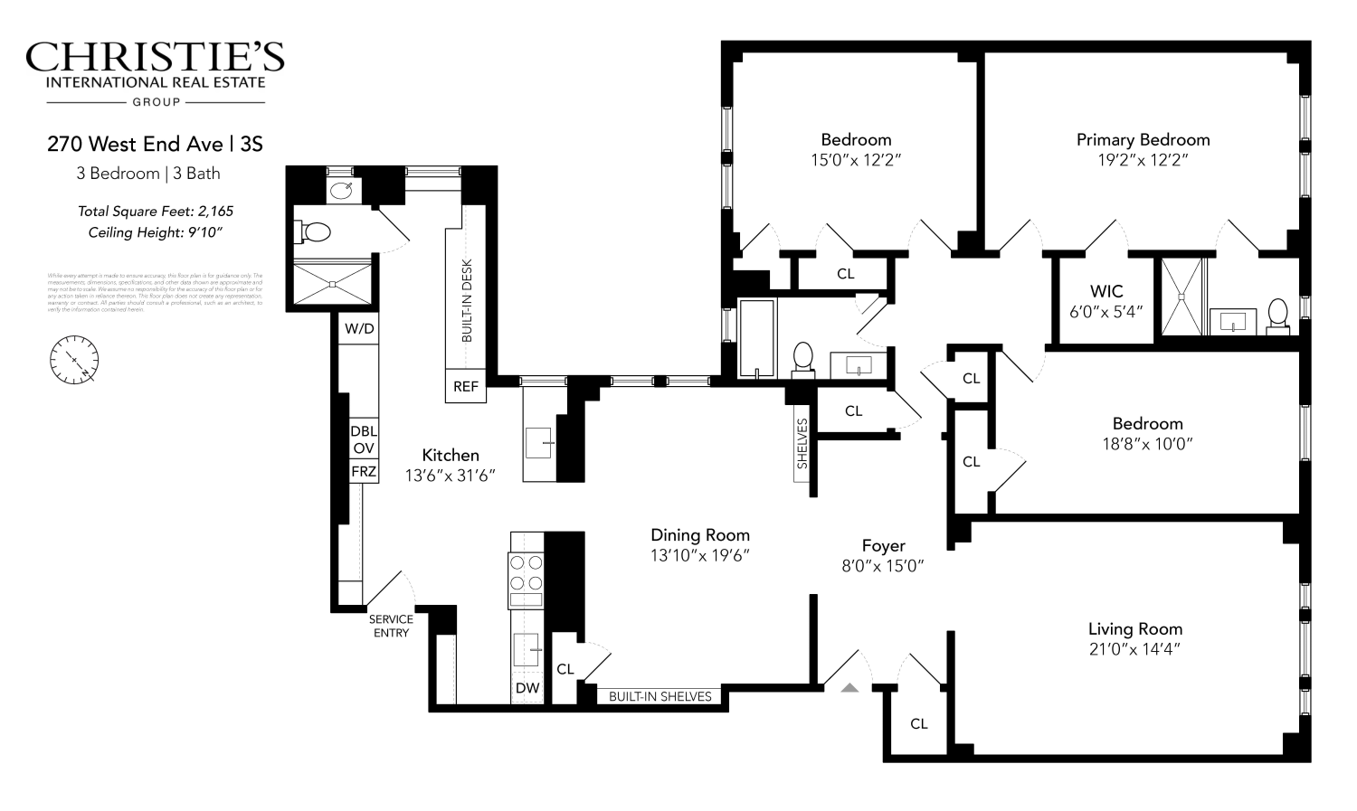 Floorplan for 270 West End Avenue, 3S