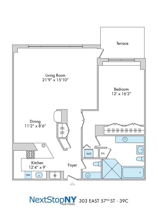 Floorplan for 303 East 57th Street, 39C