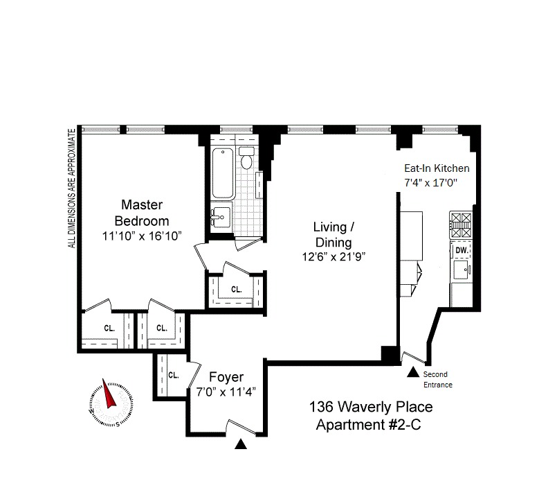 Floorplan for 136 Waverly Place, 2C