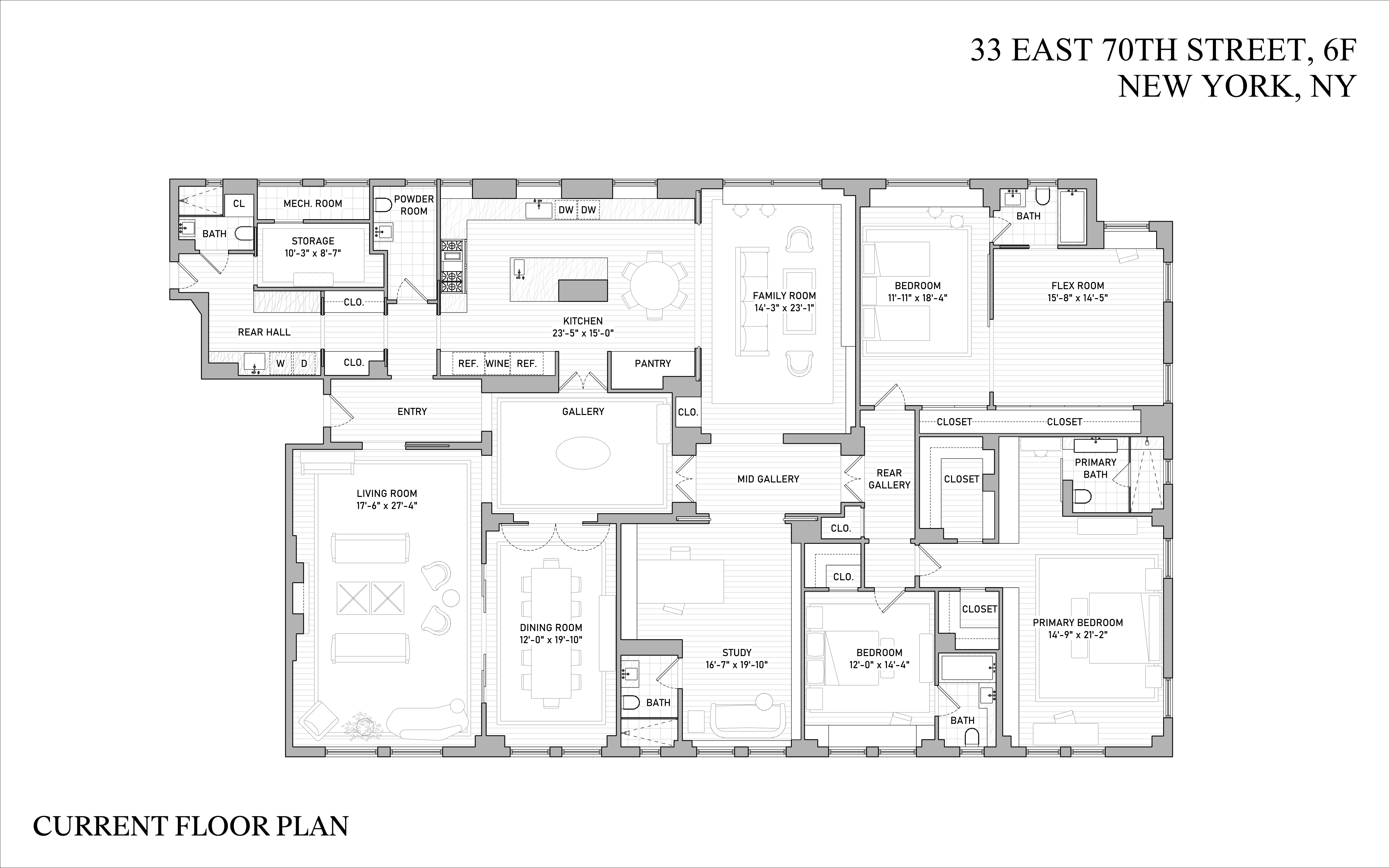 Floorplan for 33 East 70th Street, 6F