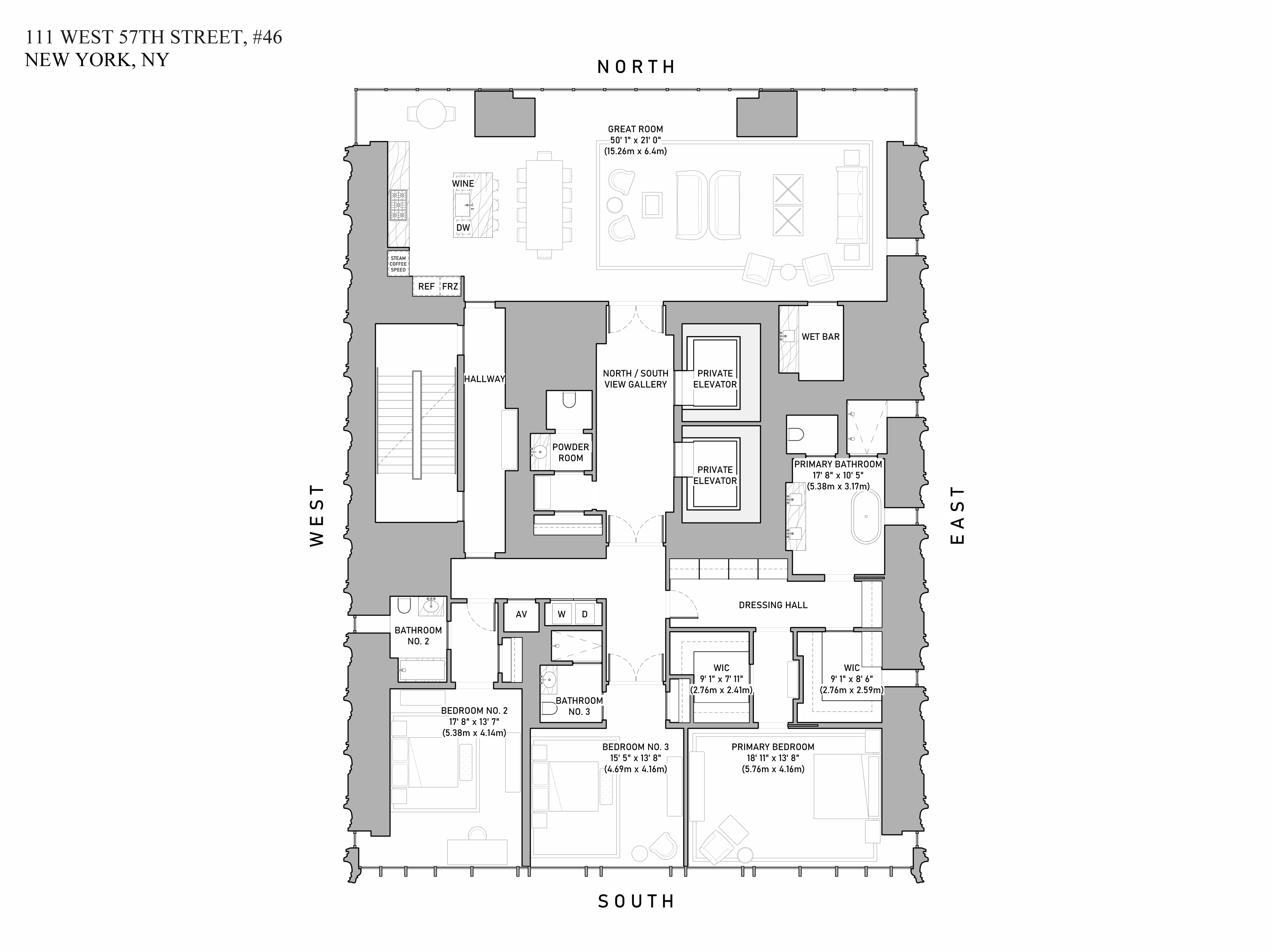 Floorplan for 111 West 57th Street, 46