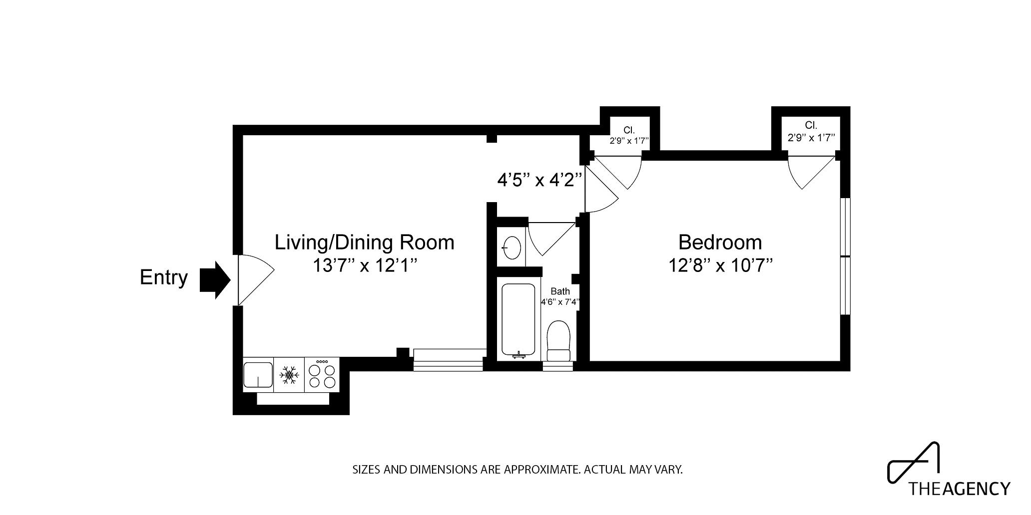 Floorplan for 57 West 93rd Street, 1-E