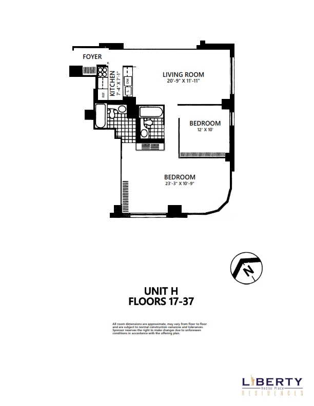 Floorplan for 200 Rector Place, 21H