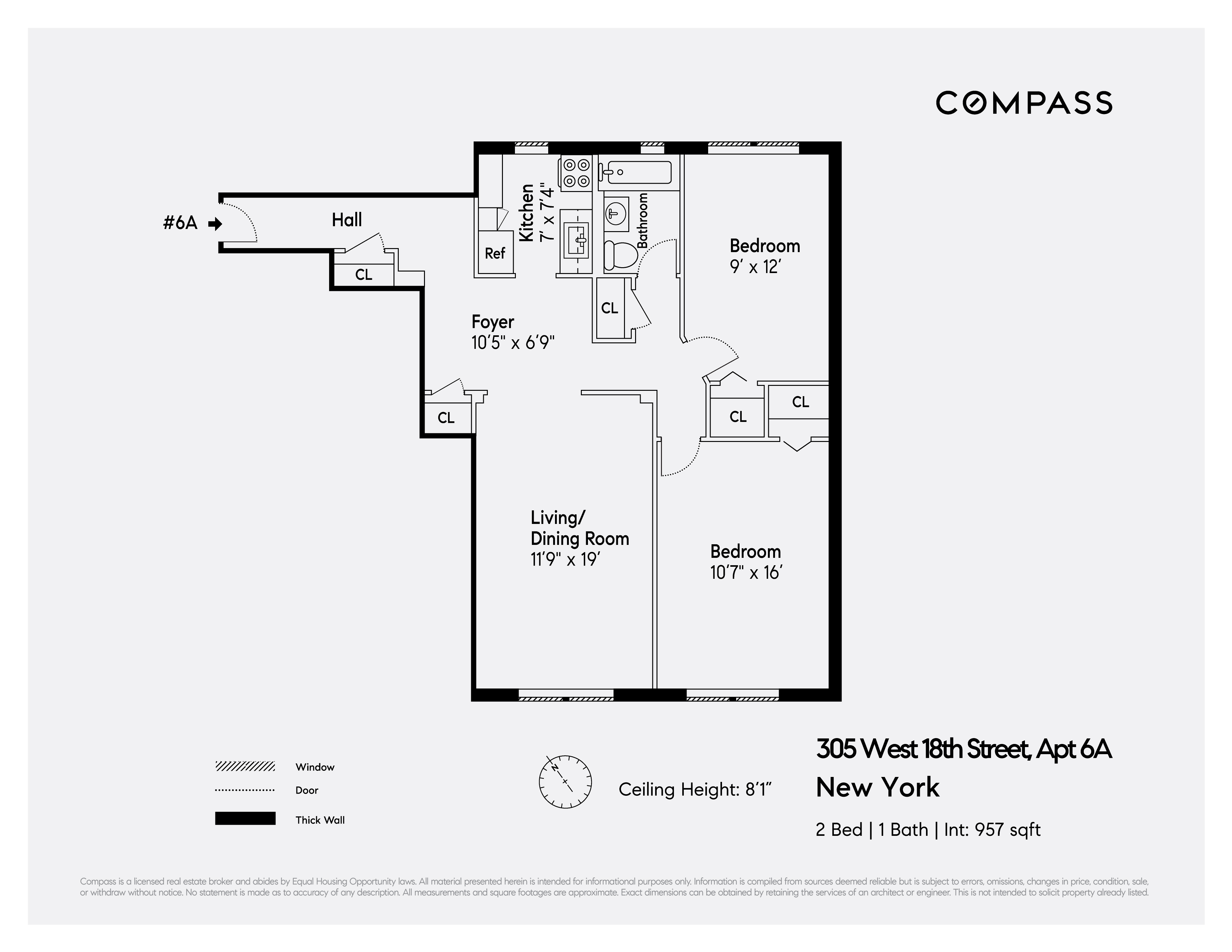 Floorplan for 305 West 18th Street, 6A