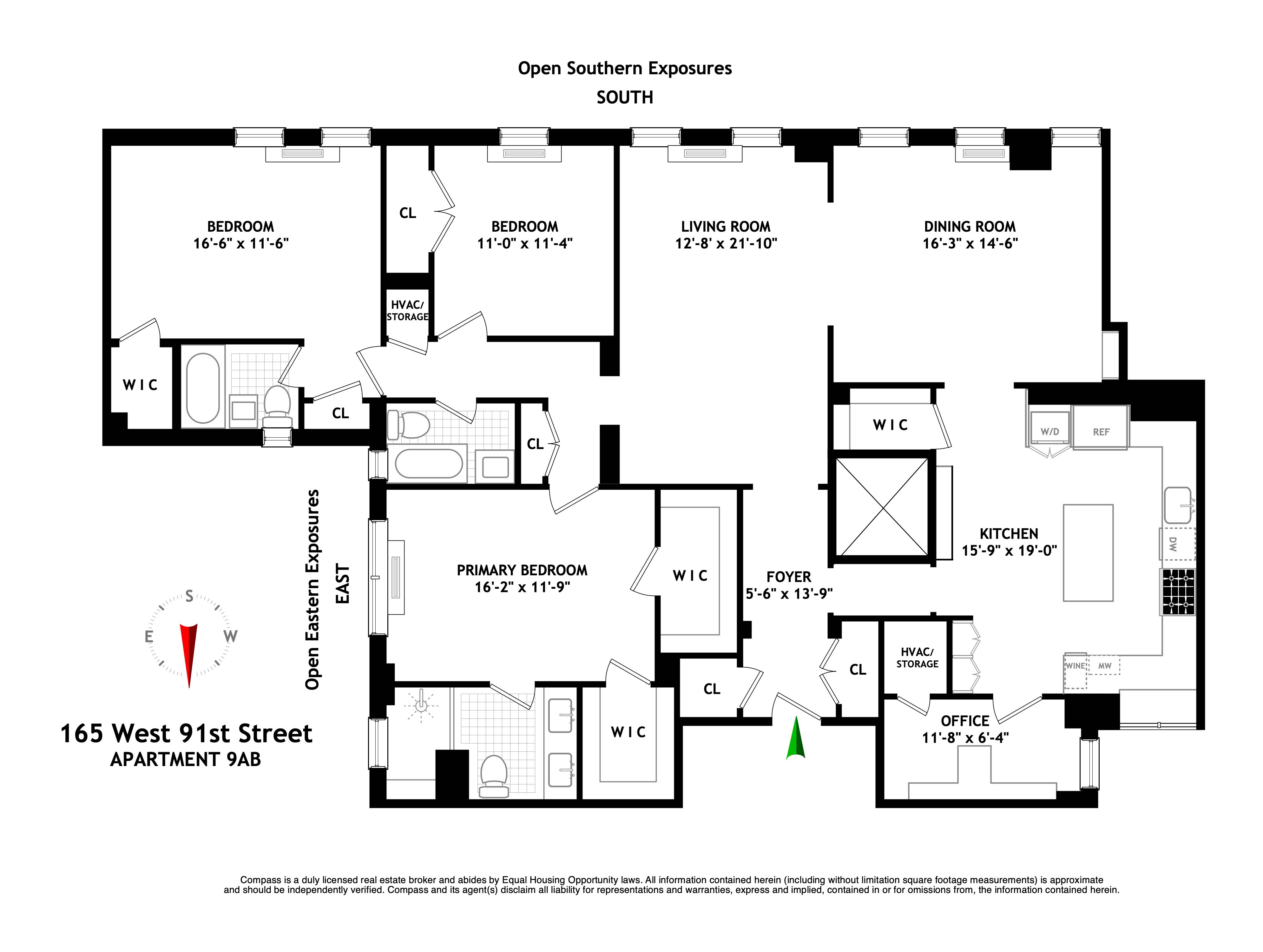 Floorplan for 165 West 91st Street, 9AB