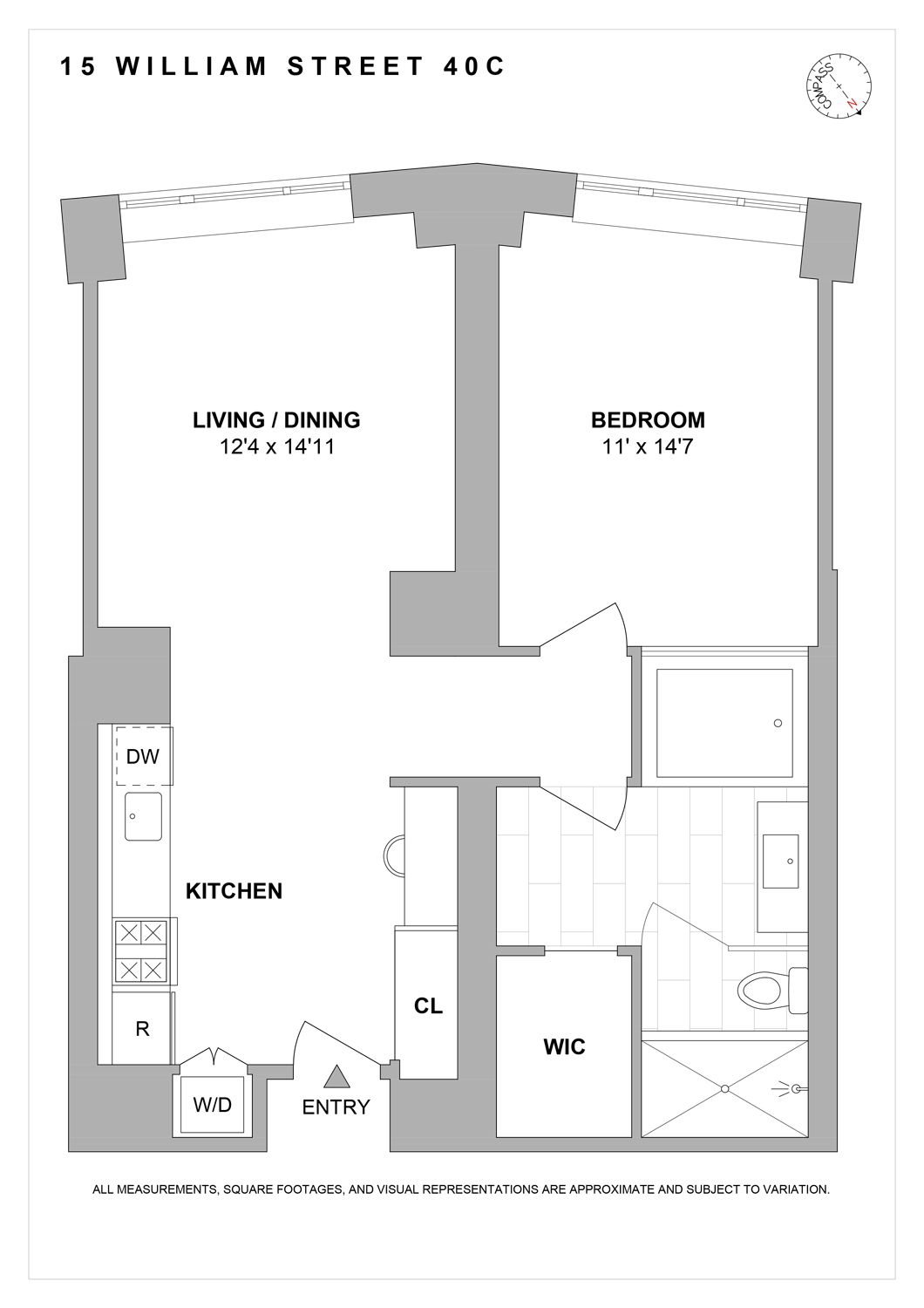 Floorplan for 15 William Street, 40C