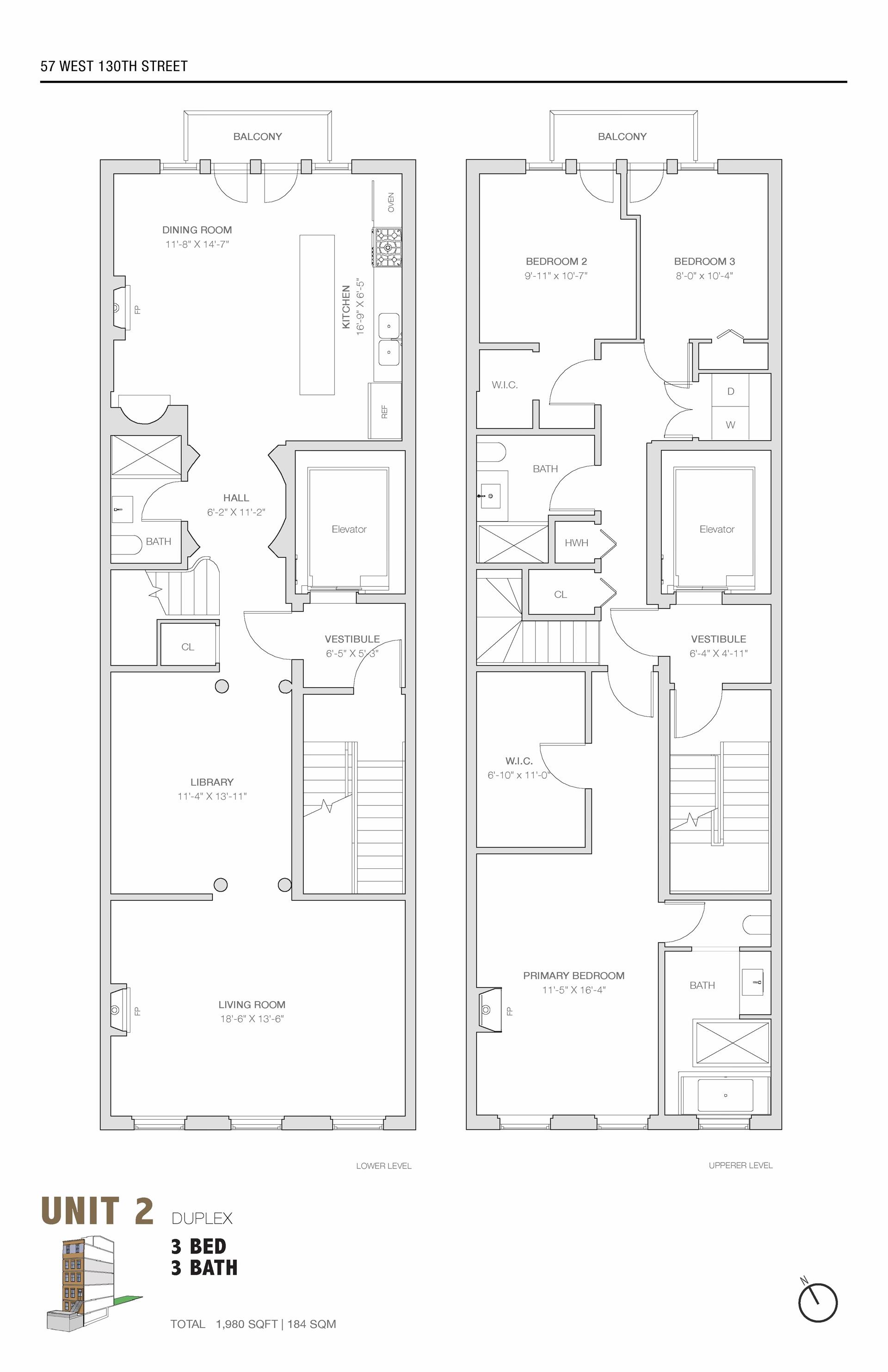 Floorplan for 57 West 130th Street, DUPLEX