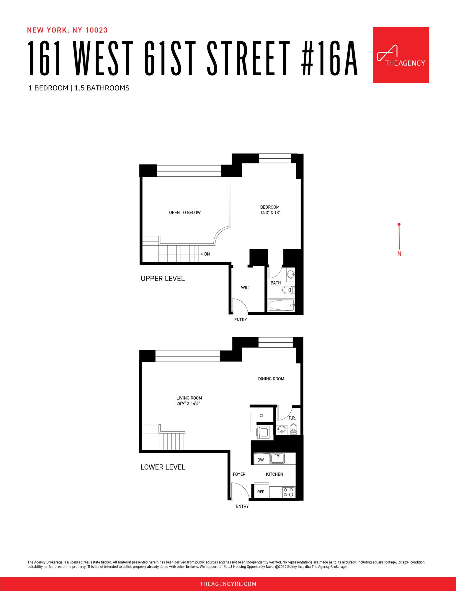 Floorplan for 161 West 61st Street, 16-A