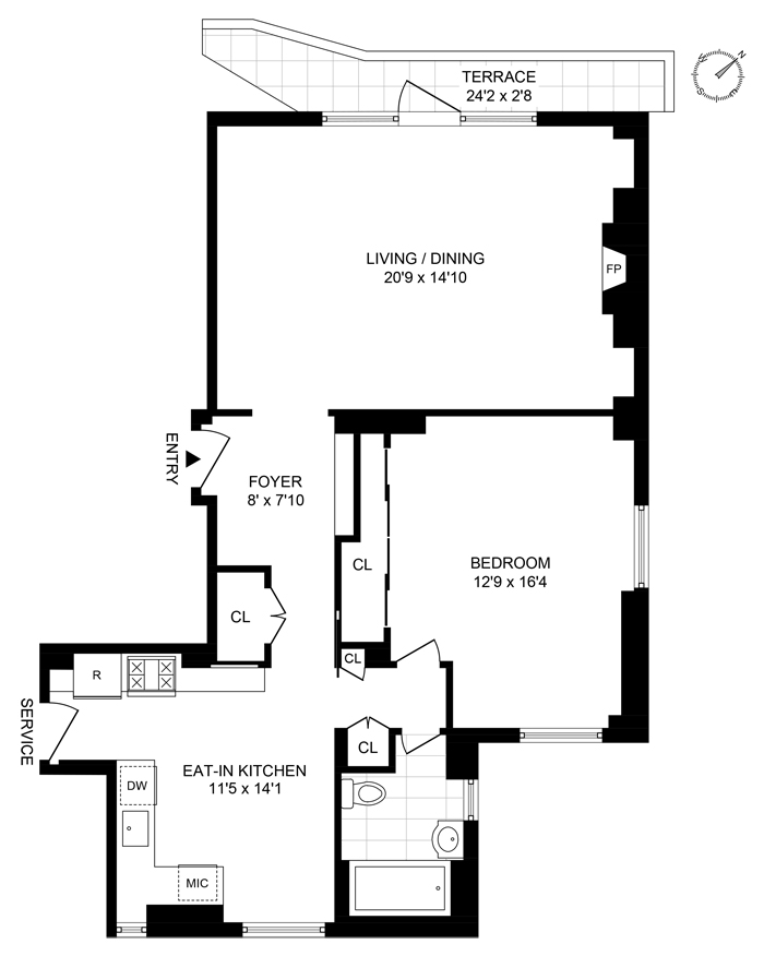 Floorplan for 49 East 86th Street, 17C