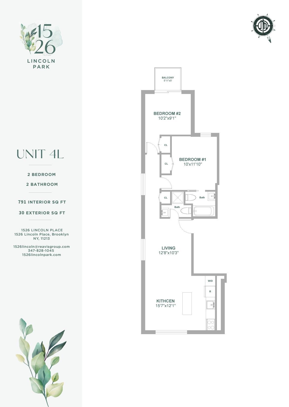 Floorplan for 1526 Lincoln Place, 4-A