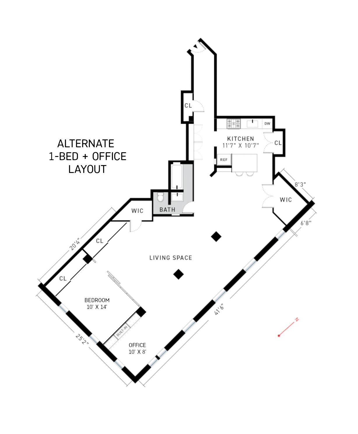 Floorplan for 100 Lexington Avenue, 2-L