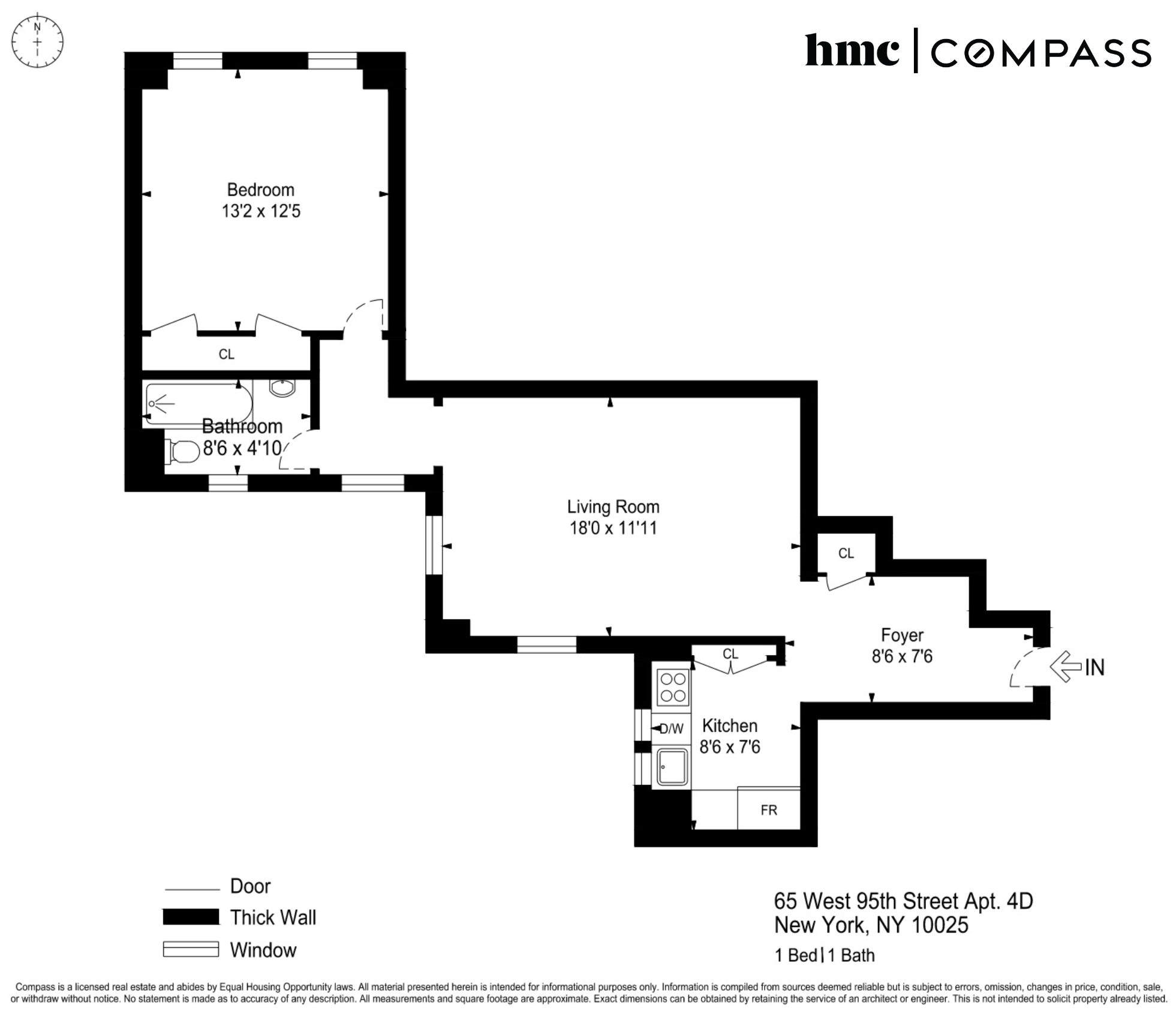 Floorplan for 65 West 95th Street, 4D