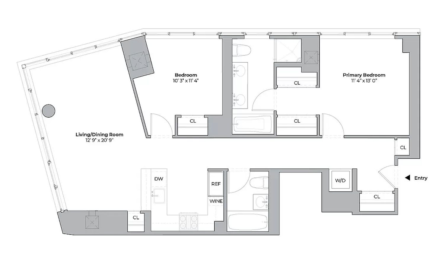 Floorplan for 46-30 Center Boulevard, 1204