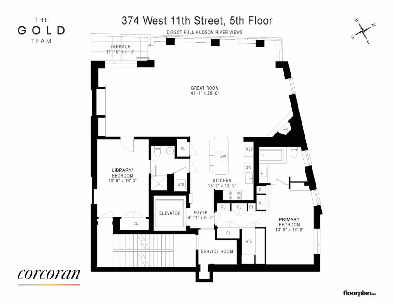 Floorplan for 374 West 11th Street, 5