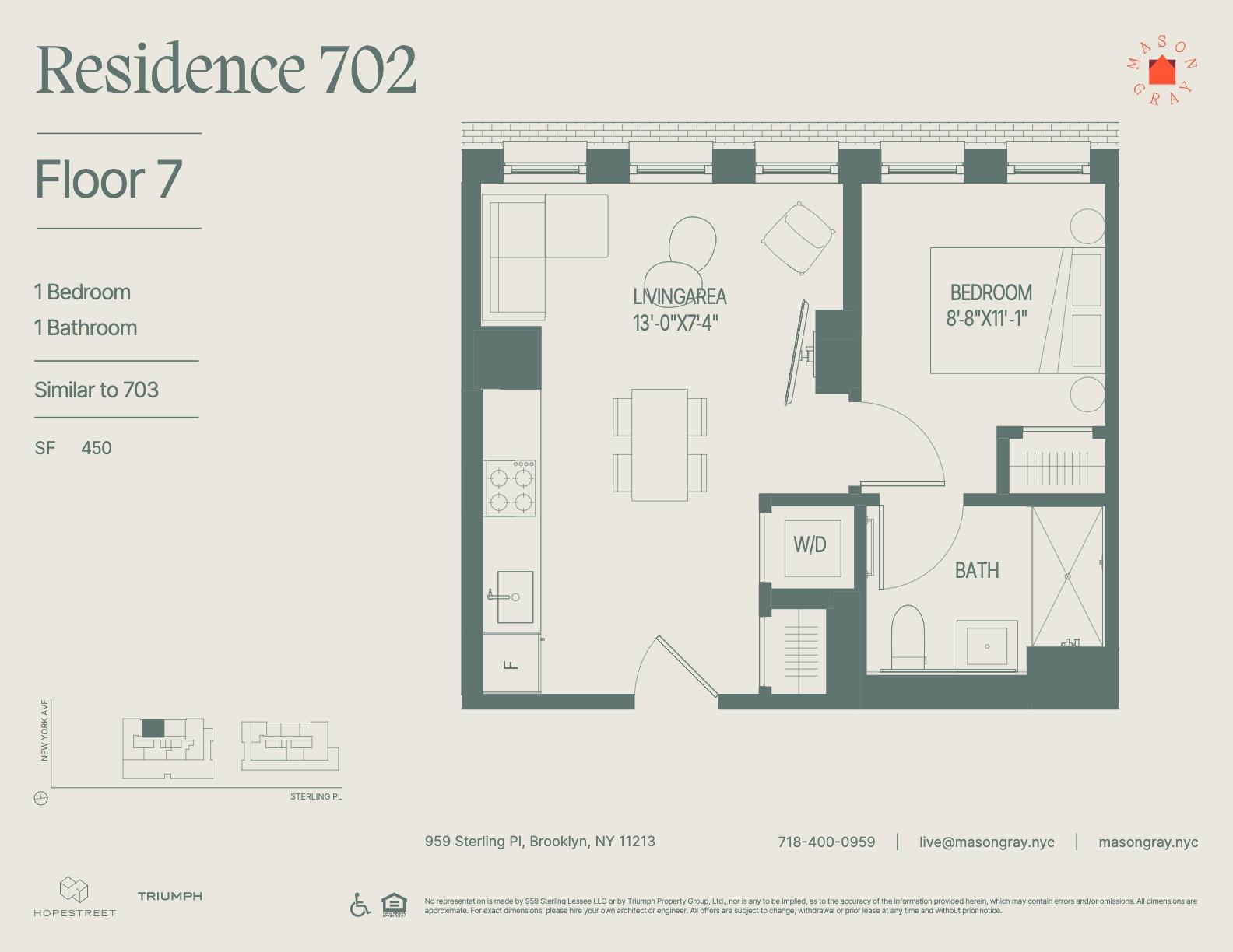 Floorplan for 955 Sterling Place, 702