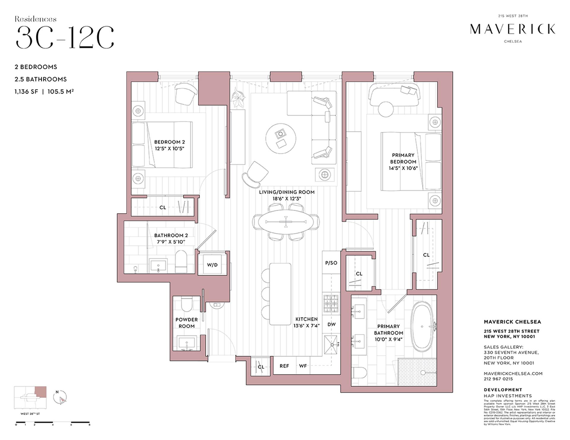 Floorplan for 215 West 28th Street, 11C