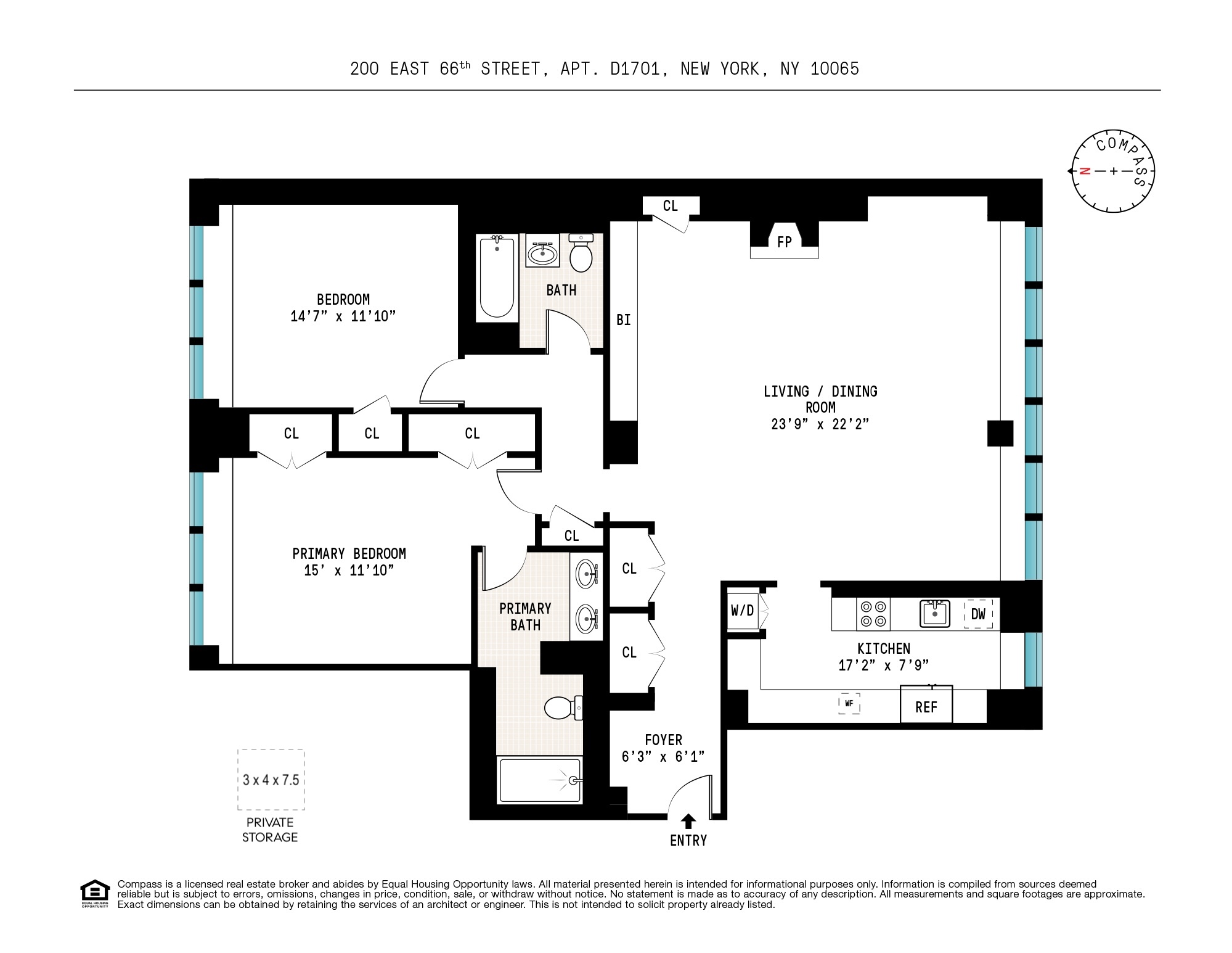 Floorplan for 200 East 66th Street, D1701