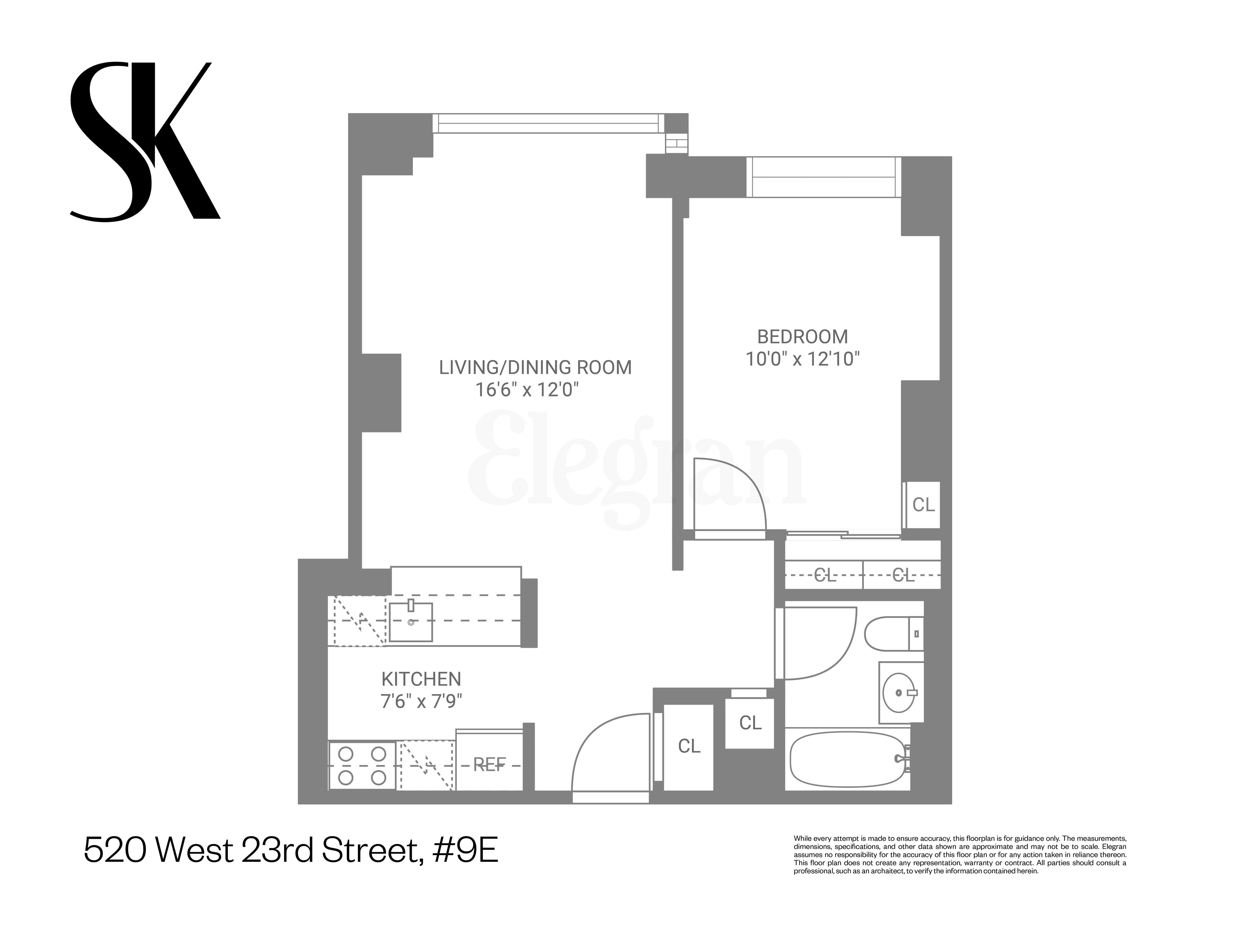 Floorplan for 520 West 23rd Street, 9-E