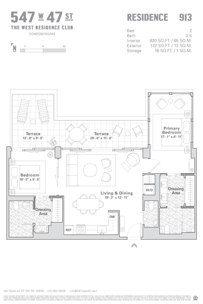 Floorplan for 547 West 47th Street, 913