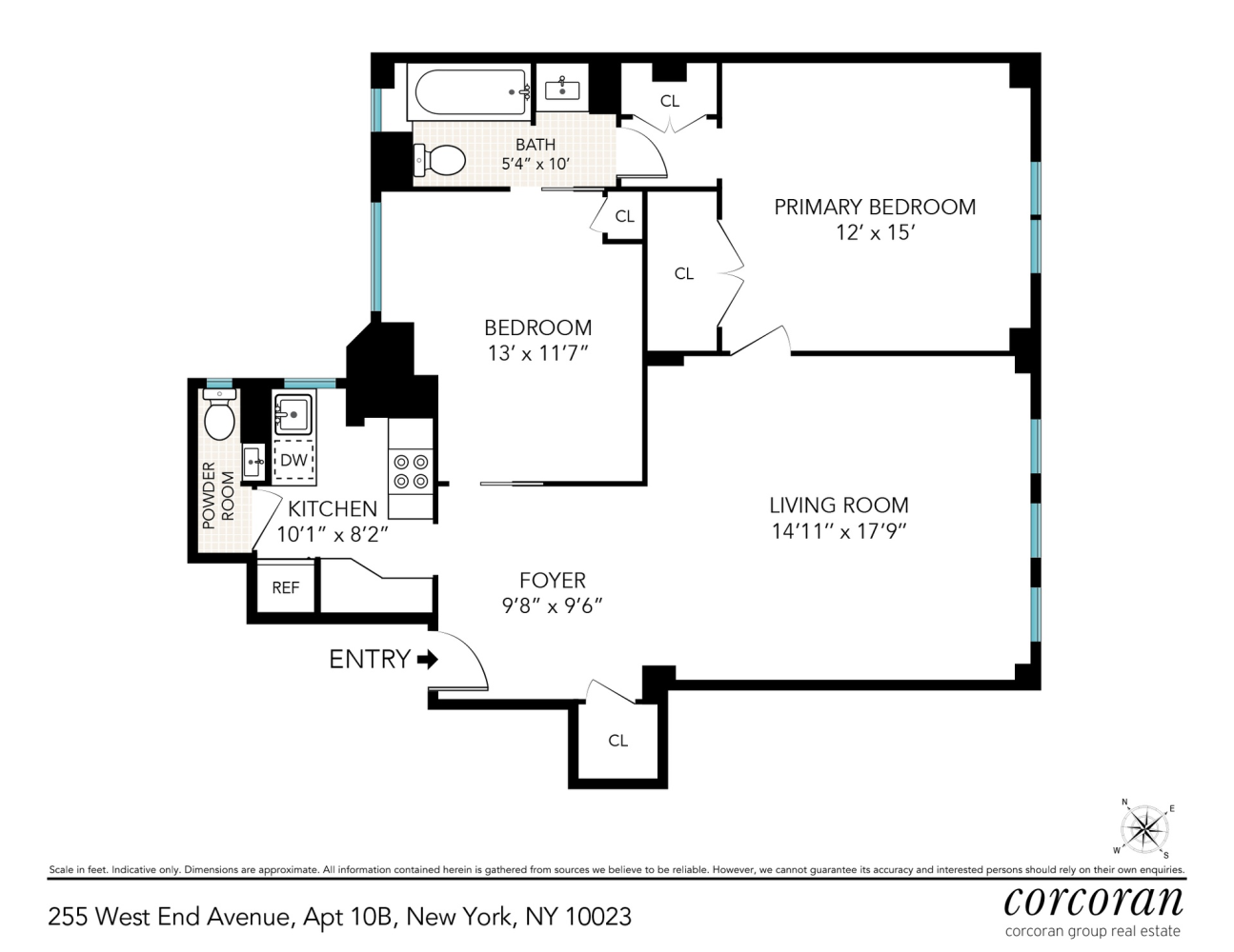 Floorplan for 255 West End Avenue, 10B