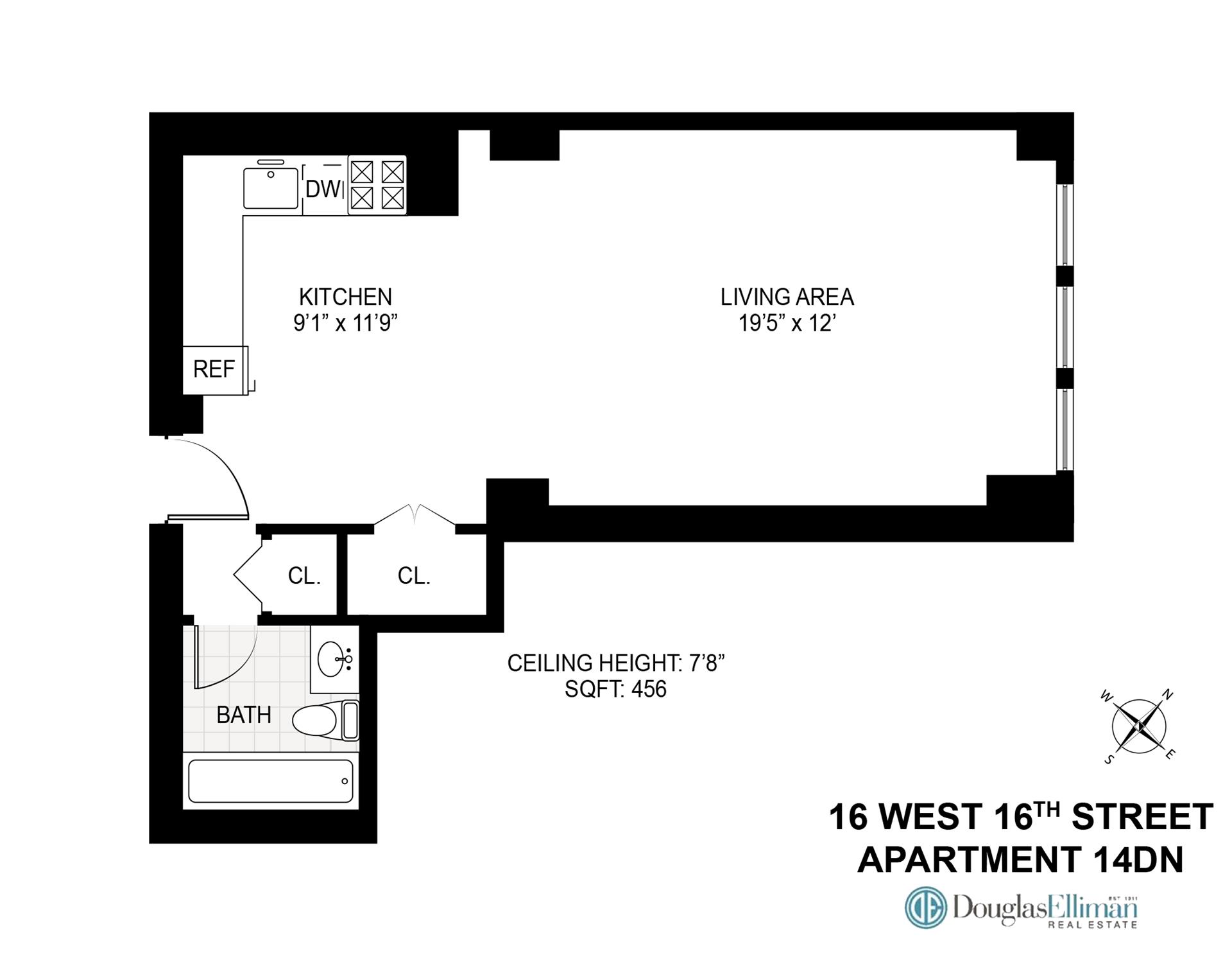 Floorplan for 16 West 16th Street, 14DN