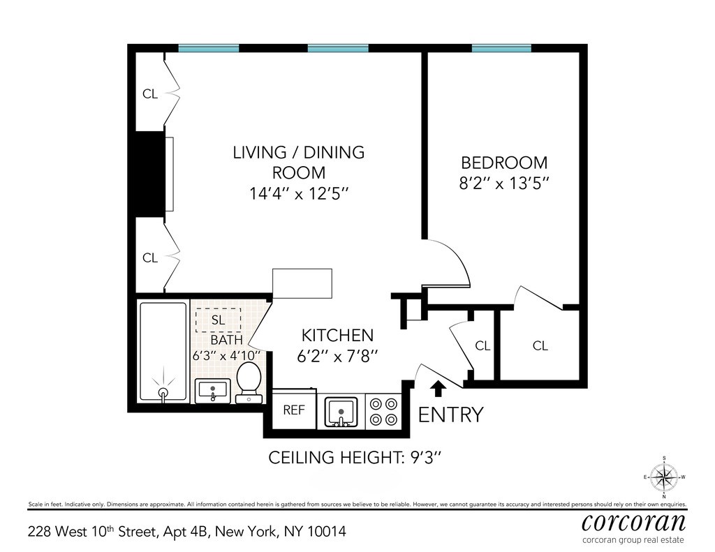 Floorplan for 228 West 10th Street, 3B