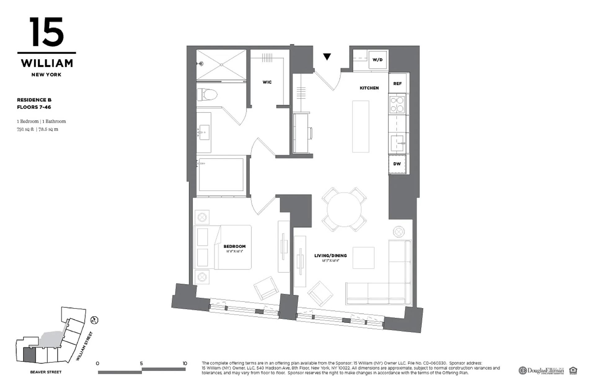 Floorplan for 15 William Street, 7B