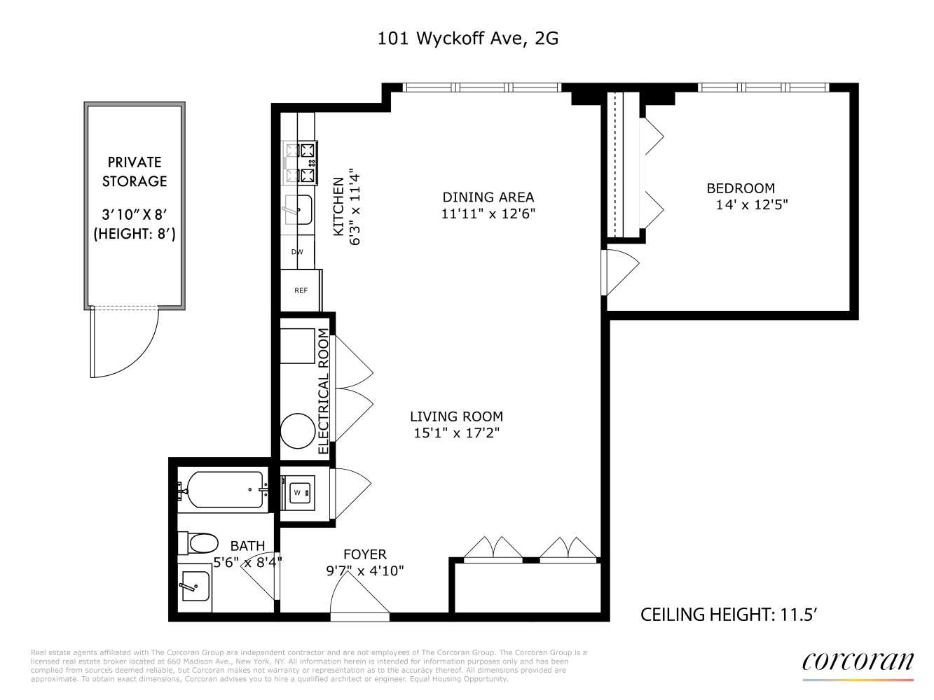 Floorplan for 101 Wyckoff Avenue, 2G