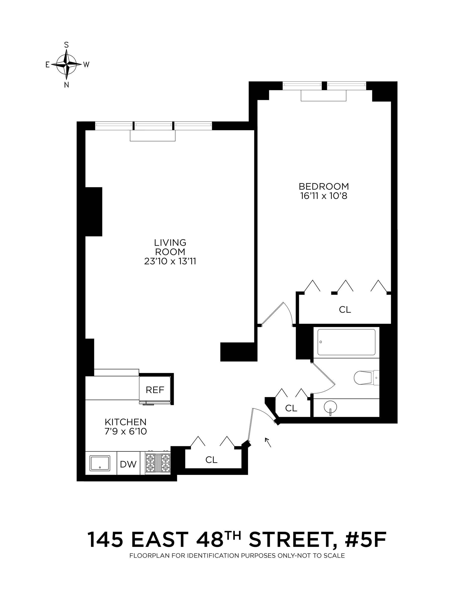 Floorplan for 145 East 48th Street, 5F