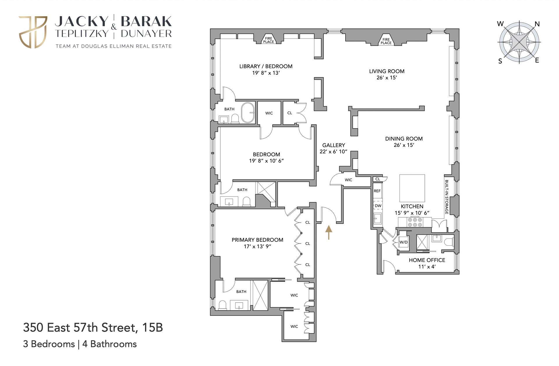 Floorplan for 350 East 57th Street, 15B