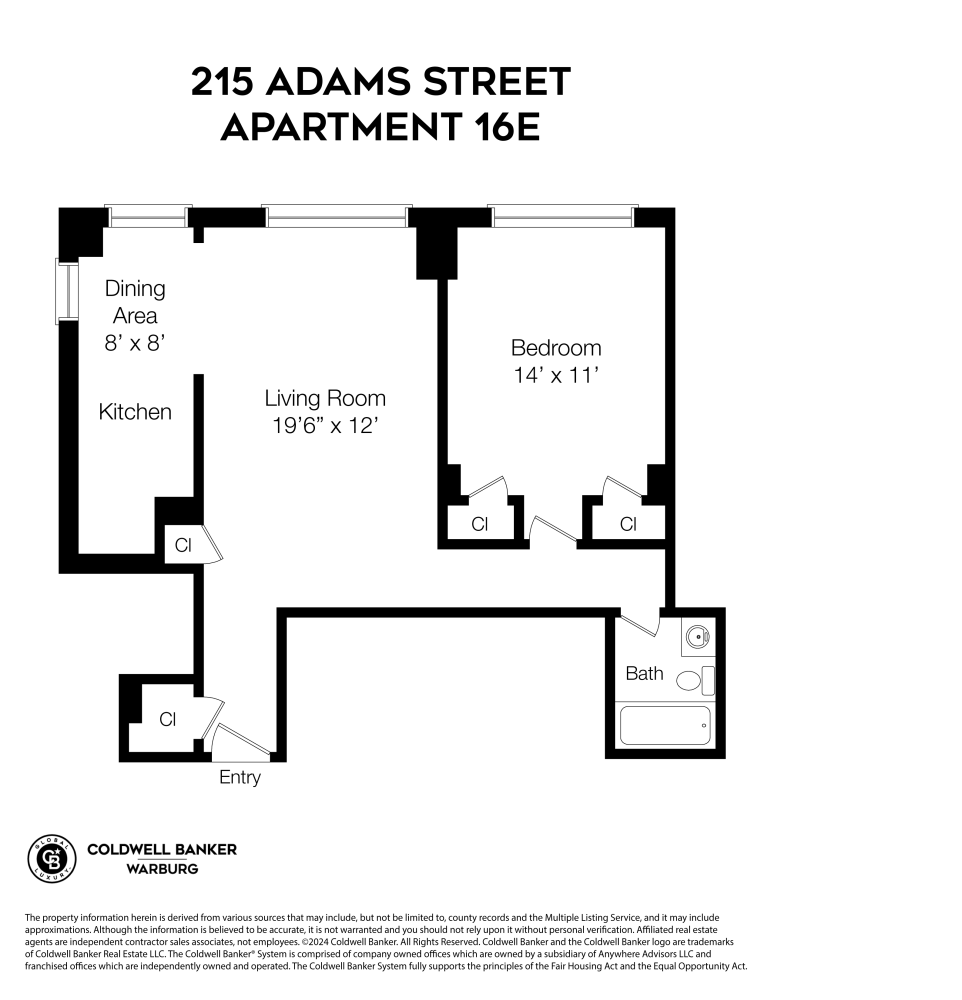 Floorplan for 215 Adams Street, 16E