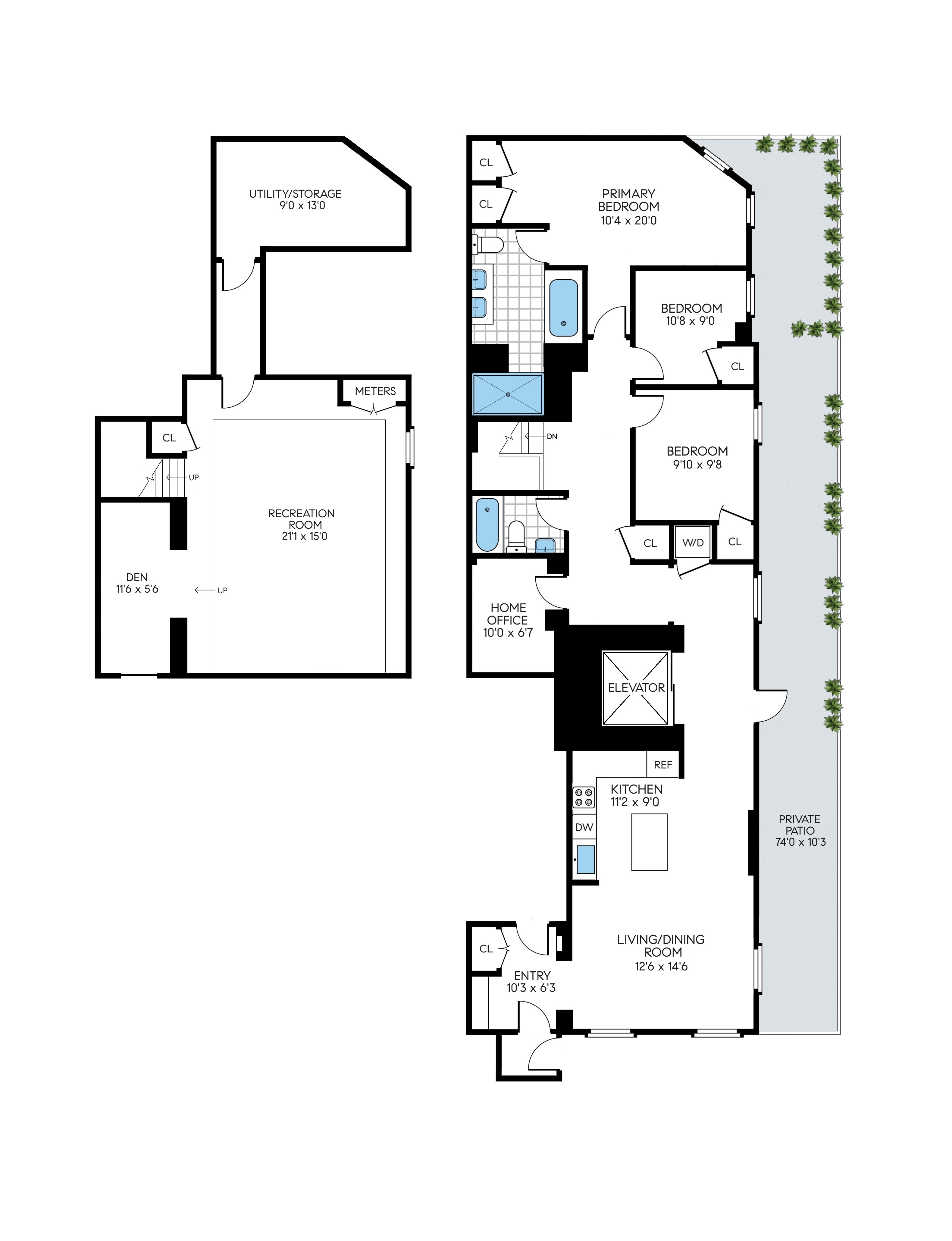 Floorplan for 50 1st Place, GARDEN