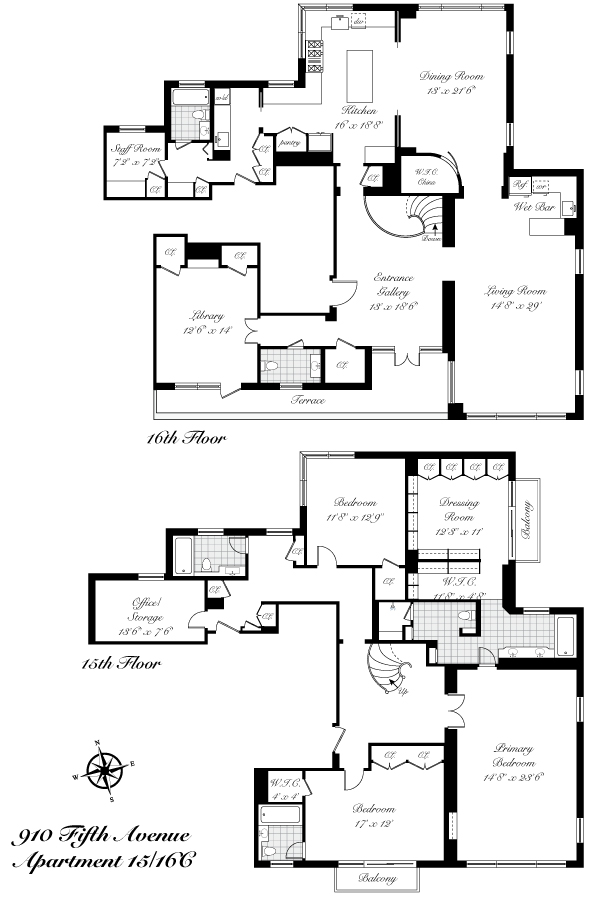 Floorplan for 910 5th Avenue, 15/16C